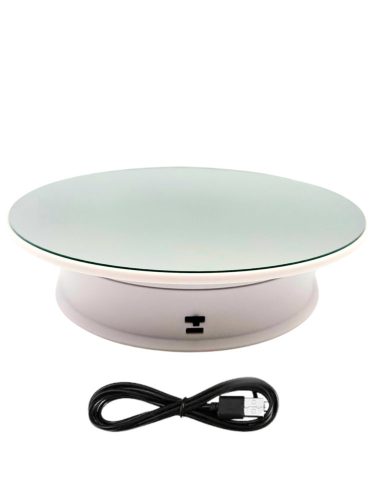 Termékforgató, fehér, kör alakú (21,5 cm)