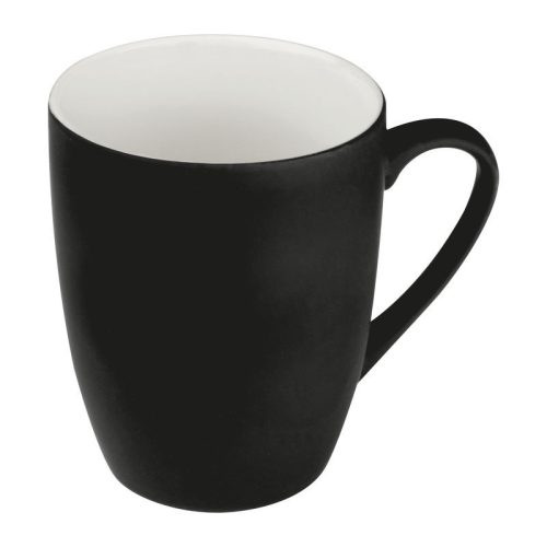 Gravírozott bögre, kerámia, gumírozott, fekete, 300ml