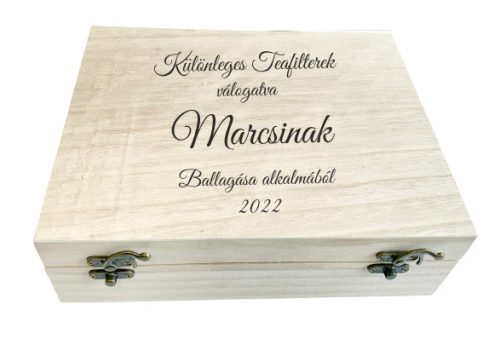 Gravírozott Fa Teafilter tartó doboz