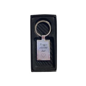 Gravírozott Fém kulcstartó téglalap, dobozban 