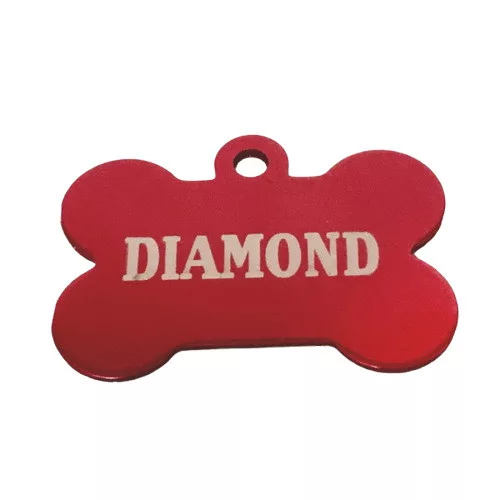 Gravírozott Fém kutyabiléta csont piros