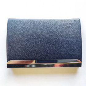 Gravírozott Fém névjegy tartó kék bőrhatású