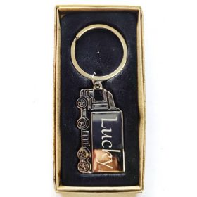 Gravírozott Fém kulcstartó kamion dobozban