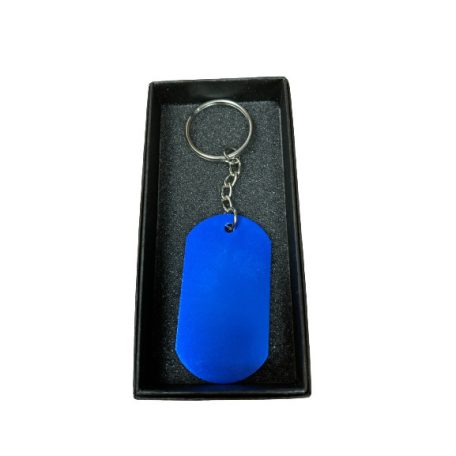 Gravírozott Fém festett kulcstartó kék