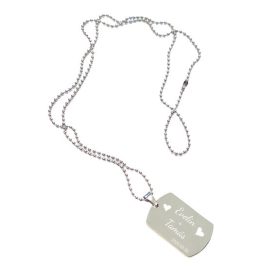 Gravírozott Fém Dögcédula nemesacél +  acél lánc