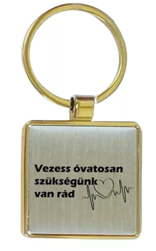 Gravírozott Fém Négyzet alakú kulcstartó dobozban