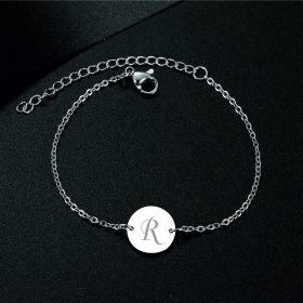 Gravírozott Kör Karkötő lánccal