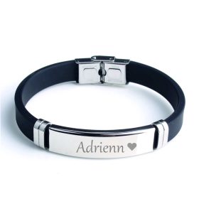 Gravírozott karkötő Szilikon Fekete