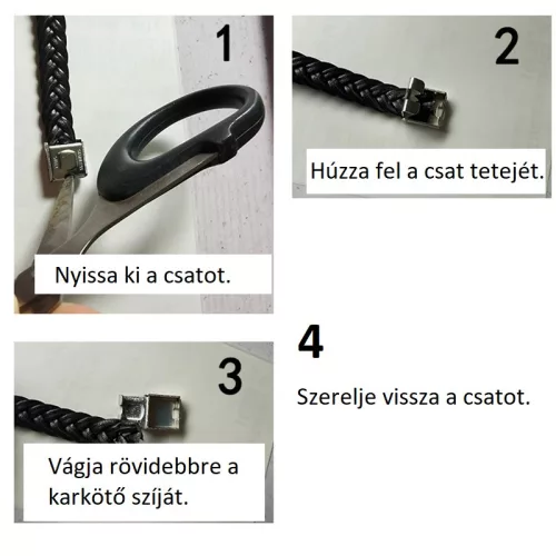 Gravírozott Karkötő Fonott Fekete