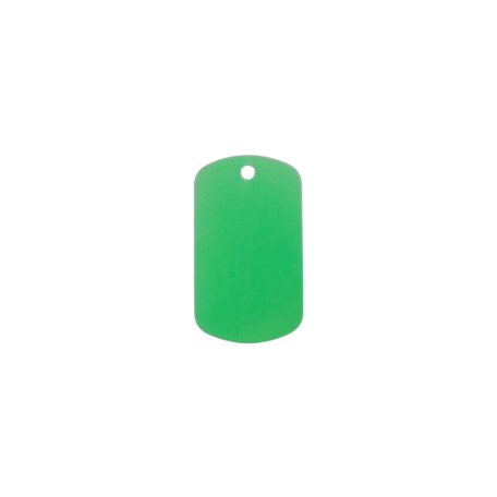 Gravírozott Fém Kulcstartó zöld festett kicsi (25x38 mm)