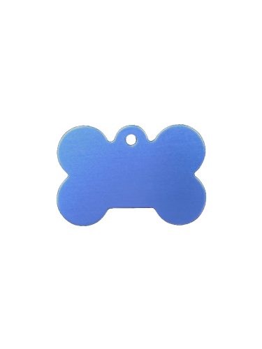 Gravírozott Fém Kutyabiléta csont sötétkék kicsi (30x20 mm)