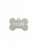 Gravírozott Fém Kutyabiléta csont ezüst kicsi (30x20 mm)