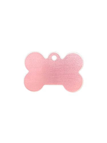Gravírozott Fém Kutyabiléta csont rózsaszín kicsi (30x20 mm)
