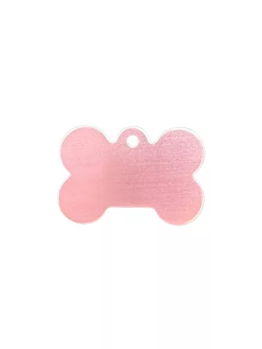 Gravírozott Fém Kutyabiléta csont rózsaszín kicsi (30x20 mm)