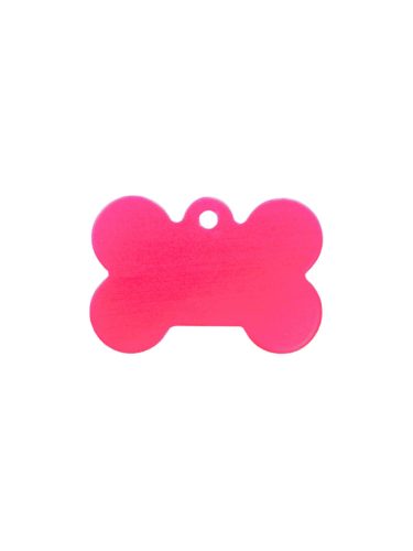 Gravírozott Fém kutyabiléta csont ciklámen kicsi (30x20 mm)