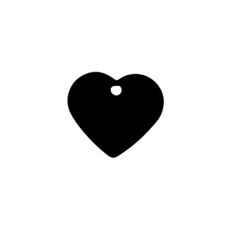 Gravírozott Fém Kutyabiléta szív fekete kicsi (24x20 mm)