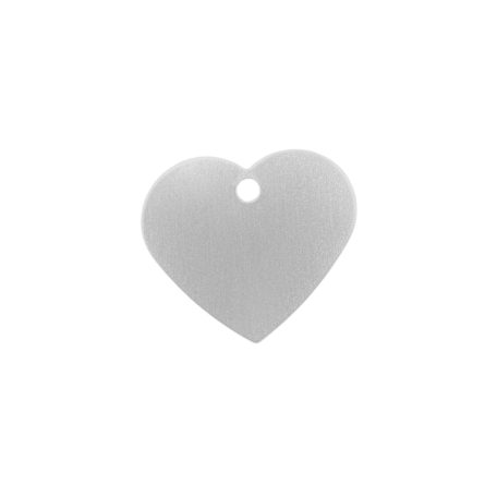 Gravírozott Fém Kutyabiléta szív ezüst kicsi (24x20 mm)