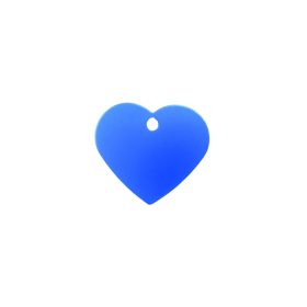   Gravírozott Fém Kutyabiléta szív sötétkék nagy (38x31 mm)