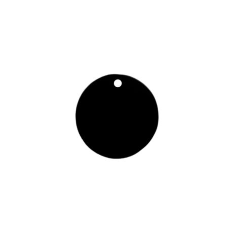 Gravírozott Fém Kutyabiléta kör fekete kicsi (20 mm)