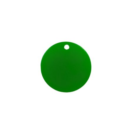 Gravírozott Fém Kutyabiléta kör zöld kicsi (20 mm)