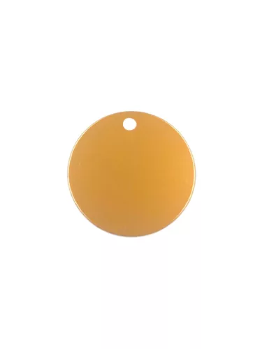 Gravírozott Fém Kutybiléta kör arany kicsi (20 mm)