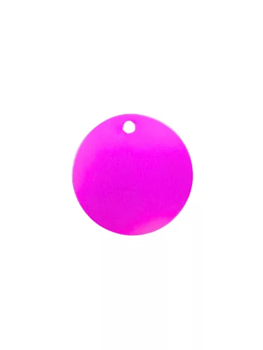 Gravírozott Fém Kutyabiléta kör lila kicsi (20 mm)