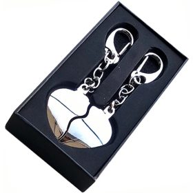   Gravírozott fém kulcstartó, szív alakú, 2 darabban (One Heart)