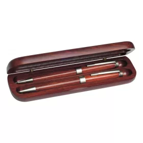   Gravírozott Toll rózsafa toll, rotring, fa dobozban 2db-os ( California )