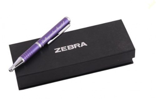 Gravírozott Toll Zebra széthúzható, dobozos lila