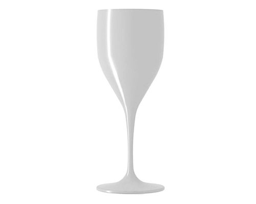 Gravírozható pohár, pezsgős, polykristály, fehér, 330 ml (Beach)