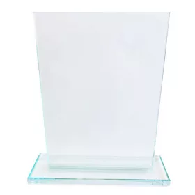 Gravírozható üvegdíj, téglalap, kicsi, 18 cm