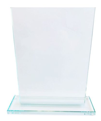 Gravírozható üvegdíj, téglalap, kicsi, 17 cm