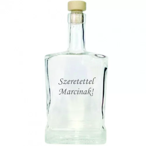 Gravírozott Pálinkás üveg 0,5 l-es íves vállú (King Piatta)