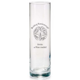 Gravírozott váza henger alakú 26cm