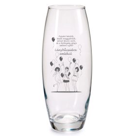 Gravírozott váza domború falú 26cm