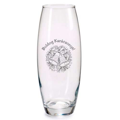 Gravírozott váza domború falú 26cm