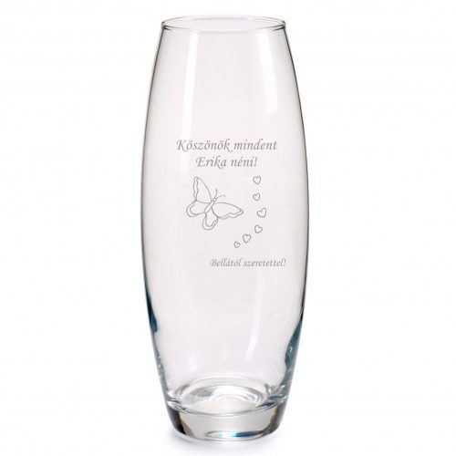 Gravírozott váza domború falú 26cm