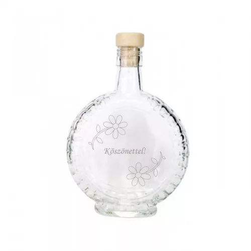 Gravírozott Pálinkás üveg, kulacs 0,1l 