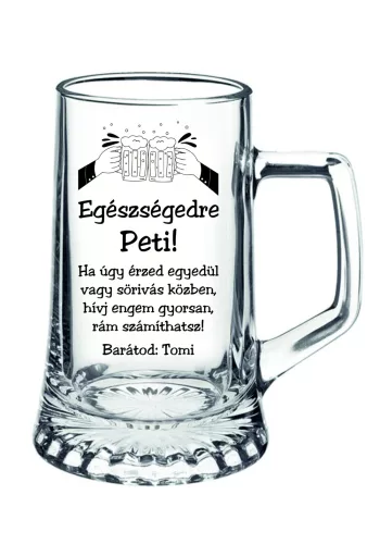Gravírozott korsó 510 ml átlátszó sörös Bormioli Rocco