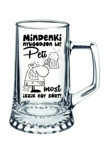 Gravírozott korsó 510 ml átlátszó sörös Bormioli Rocco