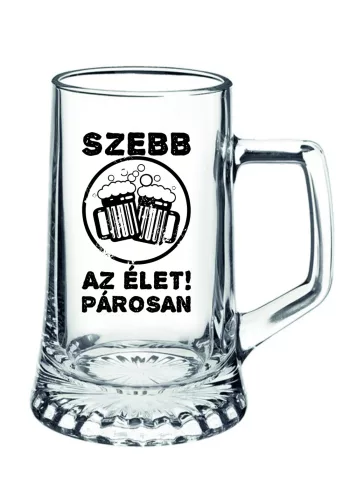 Gravírozott korsó 510 ml átlátszó sörös Bormioli Rocco