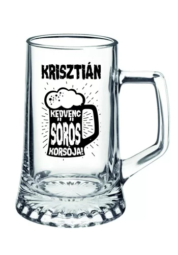 Gravírozott korsó 510 ml átlátszó sörös Bormioli Rocco