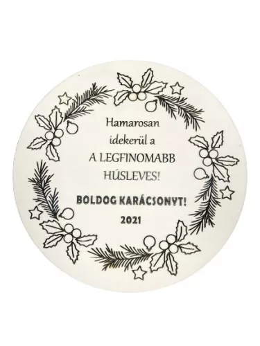 Gravírozott fa edényalátét karácsonyi