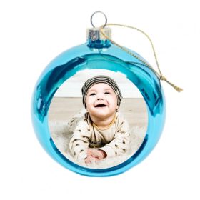 Nyomtatott Karácsonyfadísz gömb kék