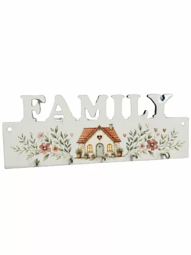 Nyomtatott kulcstartó fali mdf (family)