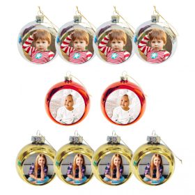   Nyomtatott Karácsonyfadísz gömb 10db-os készlet (Arany és/vagy Ezüst színű)