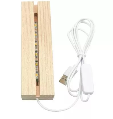 Gravírozott plexi lap fa led világító talppal